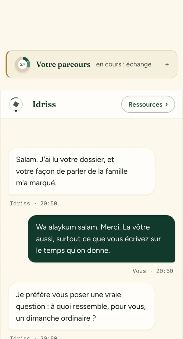 A conversation between two members, in French.